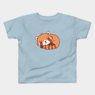 Cute Sleeping Red Panda Kids T-Shirt